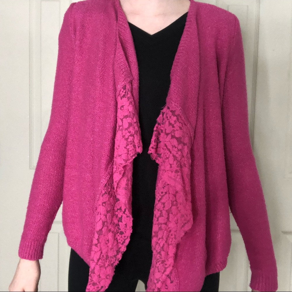 Abercrombie Kids Hot Pink 11/12 Cardiagn